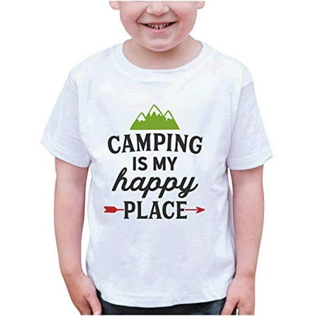 

7 ate 9 Apparel Kid s Camping is My Happy Place White T-Shirt
