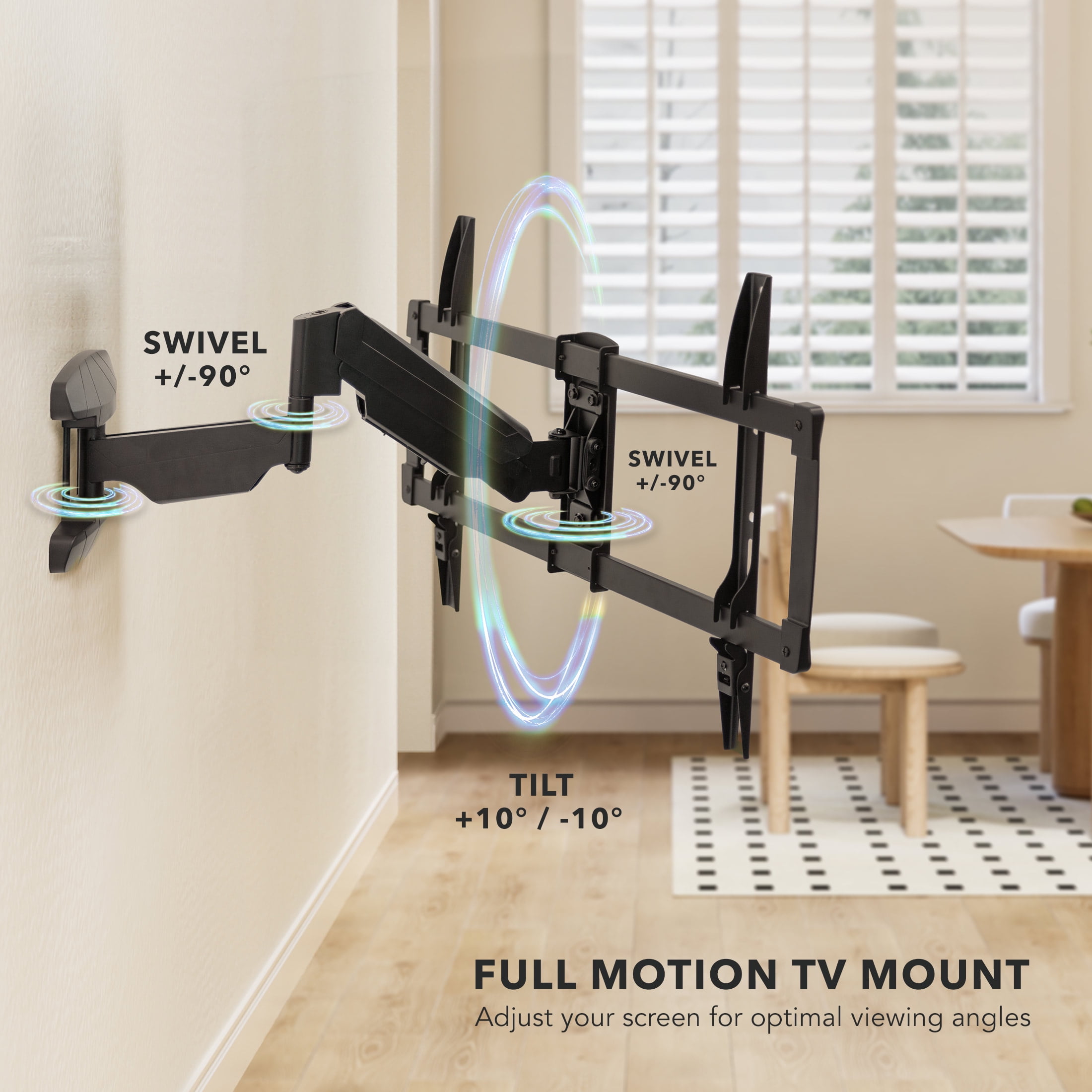 Mount-It! Pull Down TV Mount, Drop Down Wall Mount with Gas Spring Arm, Height-Adjustable TV Mount for 37-80 Inch TVs, Full Motion Swivel Tilt Bracket for Fireplace, Fits VESA 600x400, Up to 88 lbs