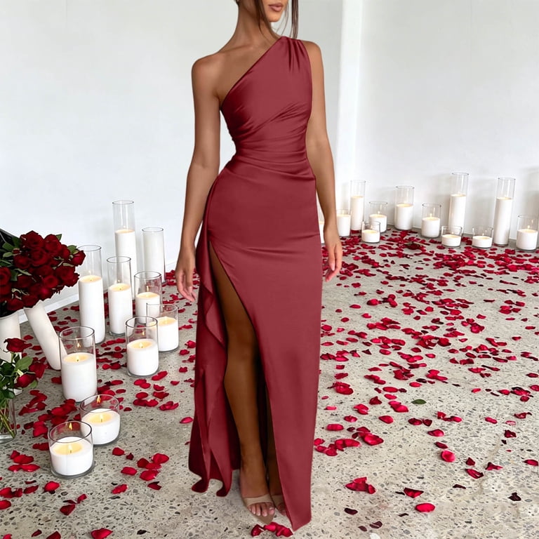 one shoulder pleated satin midi dress Pontee One Shoulder Pleated Midi Dress - Sage Green