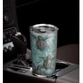 thumbnail image 4 of 20oz Sea Turtle Gifts for Women, Turtle Gifts for Turtle Lovers, Beach Gifts, Ocean Gifts, Beachy Gifts for Women Beach Themed Turtle Tumbler Cup, Insulated Thermos Travel Coffee Mug with Lid, 4 of 6