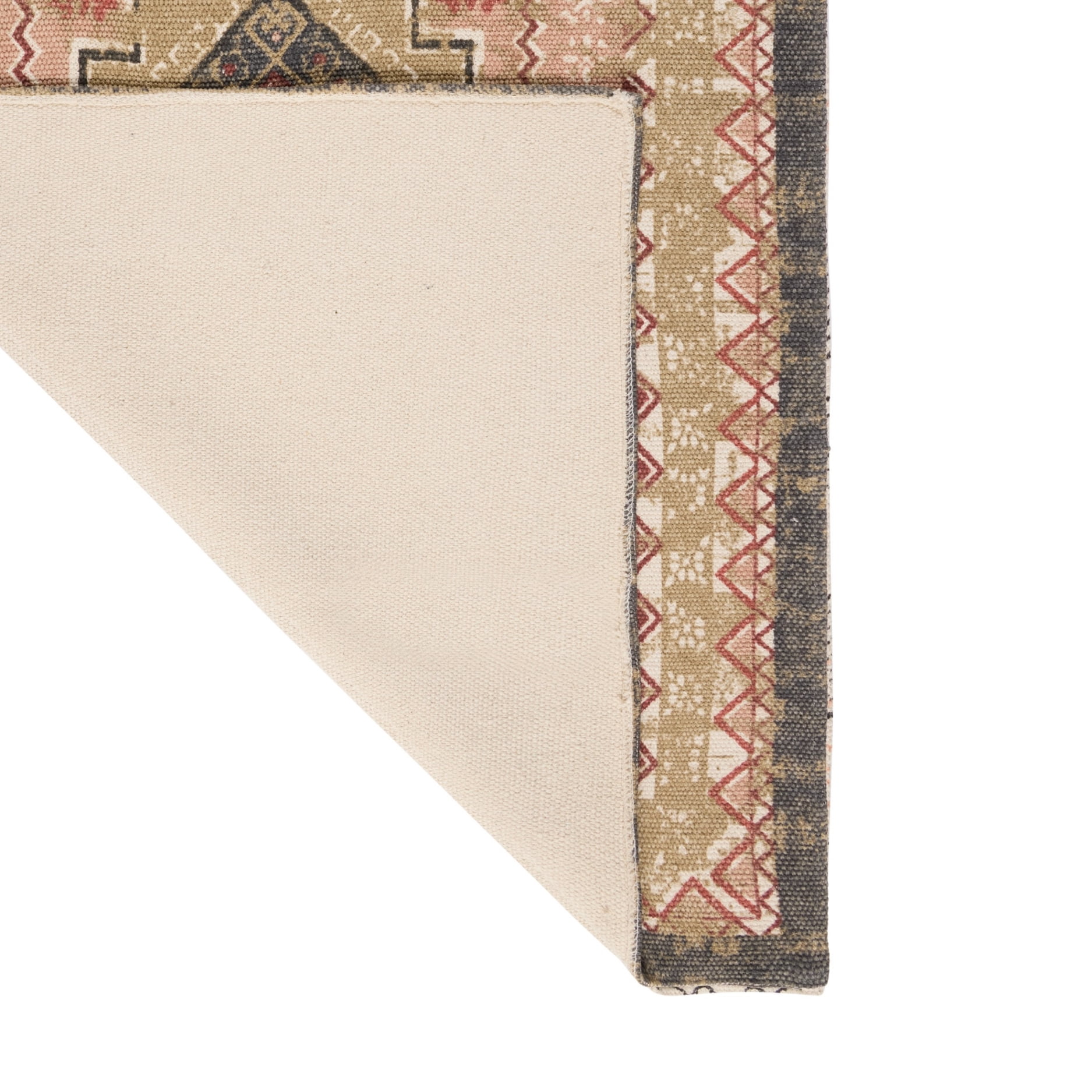 French Connection Stonewash Printed Cotton Accent Rug, Red, 28x48