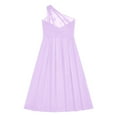 thumbnail image 5 of YONGHS Flower Girls One Shoulder Beaded Chiffon Bridesmaid Romper Dress Wedding Prom Party Gown Lavender 6, 5 of 6