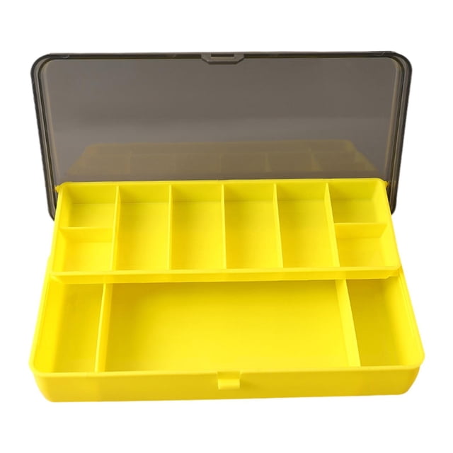 Caja de señoría de pesca Baja de señora Multifuncional con divisores Cebos de almacenamiento de organizador de equipos de pescadores para regalos al Amarillo