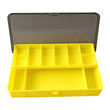 QccHieUs Fishing Tackle Box Fishing Lure Box Multifunctional Practical Storage Case Baits Yellow