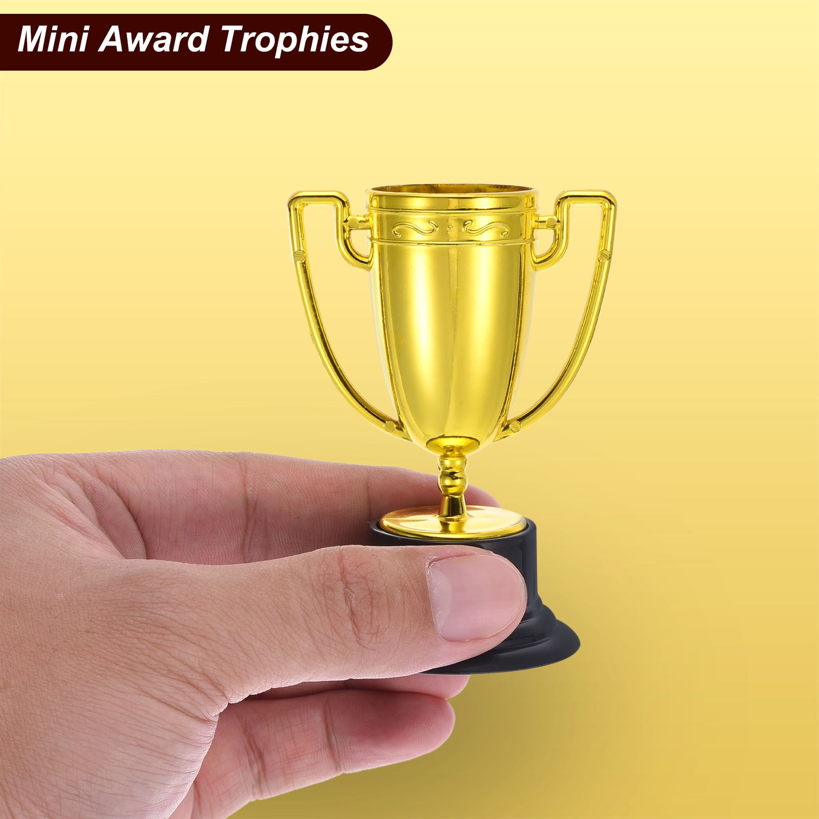 Uxcell 100Pcs Mini Gold Trophies Award Cups Plastic 3.3Inch Small Trophy Prizes for Sports Soccer Tournament