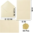 thumbnail image 2 of 50 Pack Cream A6 Envelopes with Cards 4x6 Thick Folded Cardstock and Gold Stickers for Greeting Cards, Wedding, Birthday, Invitations, Baby Showers (Cream, 4x6), 2 of 4