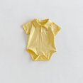 thumbnail image 4 of Hrsba Infant Romper Boy,Solid Color Short Sleeve Embroidery Bodysuit For Toddler Boy 0-2Y, 4 of 5