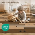 thumbnail image 4 of ODIKA 4'x6' Brown Black Geometric Striped Southwestern Washable Area Rug Inspired Motif with Diamond for Dorm Room, Small Living Stain Resistant Low Profile, Easy Care, 4 of 7