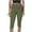 Army Green, variant on Women's Capris Free Shipping Under $10 Casual Color Elastic Loose Pants Straight Wide Leg Trousers