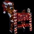 thumbnail image 6 of Northlight LED Lighted Rudolph Reindeer Crossing Outdoor Christmas Sign - 36" - Warm White, 6 of 6