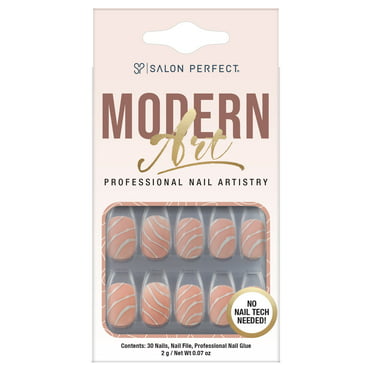 Salon Perfect Artificial Nails, 157 Modern Art Short Black Lines, File ...