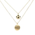 thumbnail image 2 of Cyra | Collar Doble para Mujer con Dije de Bandera de Argentina y balón Fabricado en Chapa de Oro y esmaltado, Color Dorado, 2 of 4