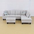 thumbnail image 6 of Aukfa Sectional Sofa, Living Room Couch with Storage Ottoman, Right Facing Chaise, Flannel, Gray, 6 of 11