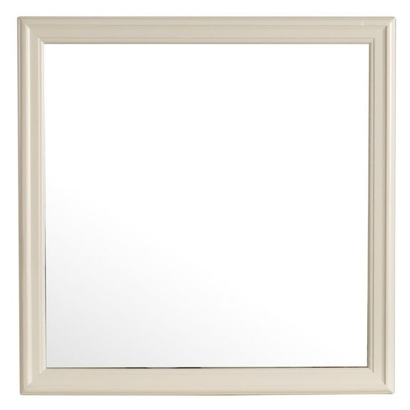 38 in. x 38 in. Classic Square Wood Framed Dresser Mirror - Beige