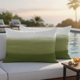 thumbnail image 2 of Outdoor Pillow Covers 20x12 Set of 2, Sage Green Ombre Waterproof Patio Throw Pillow Covers for Couch Sofa Chair, Modern Abstract Art Texture Decorative Pillowcases for Throw Pillows, 2 of 9