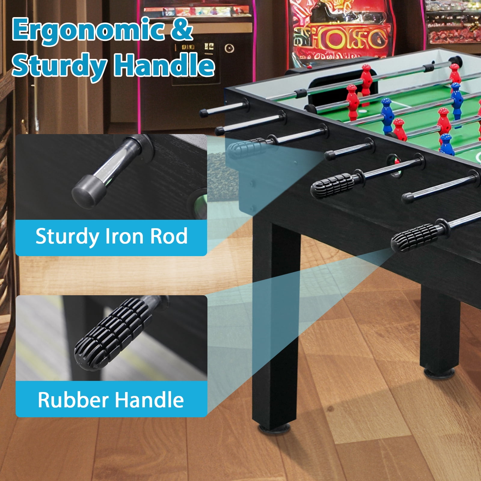 2x4ft 10-in-1 Combo Game Table Set for Home, Game Room, Friends & Family w/Hockey, Foosball, Pool, Shuffleboard, Ping Pong, Chess, Checkers, Bowling, and Backgammon