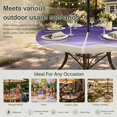 thumbnail image 6 of Round Outdoor Tablecloth with Umbrella Hole and Zipper, Purple Ocean Waves Tablecloth with Elastic Waterproof, Beach Ocean Ombre Stripes Art Patio Table Covers for 31" - 35" Picnic Pool Tables, 6 of 9
