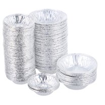Eease 500pcs Disposable Aluminum Foil Tart Tins for Baking, 6.5cm and 7cm Sizes