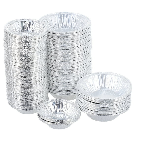 Eease 500pcs Disposable Aluminum Foil Tart Tins for Baking, 6.5cm and 7cm Sizes