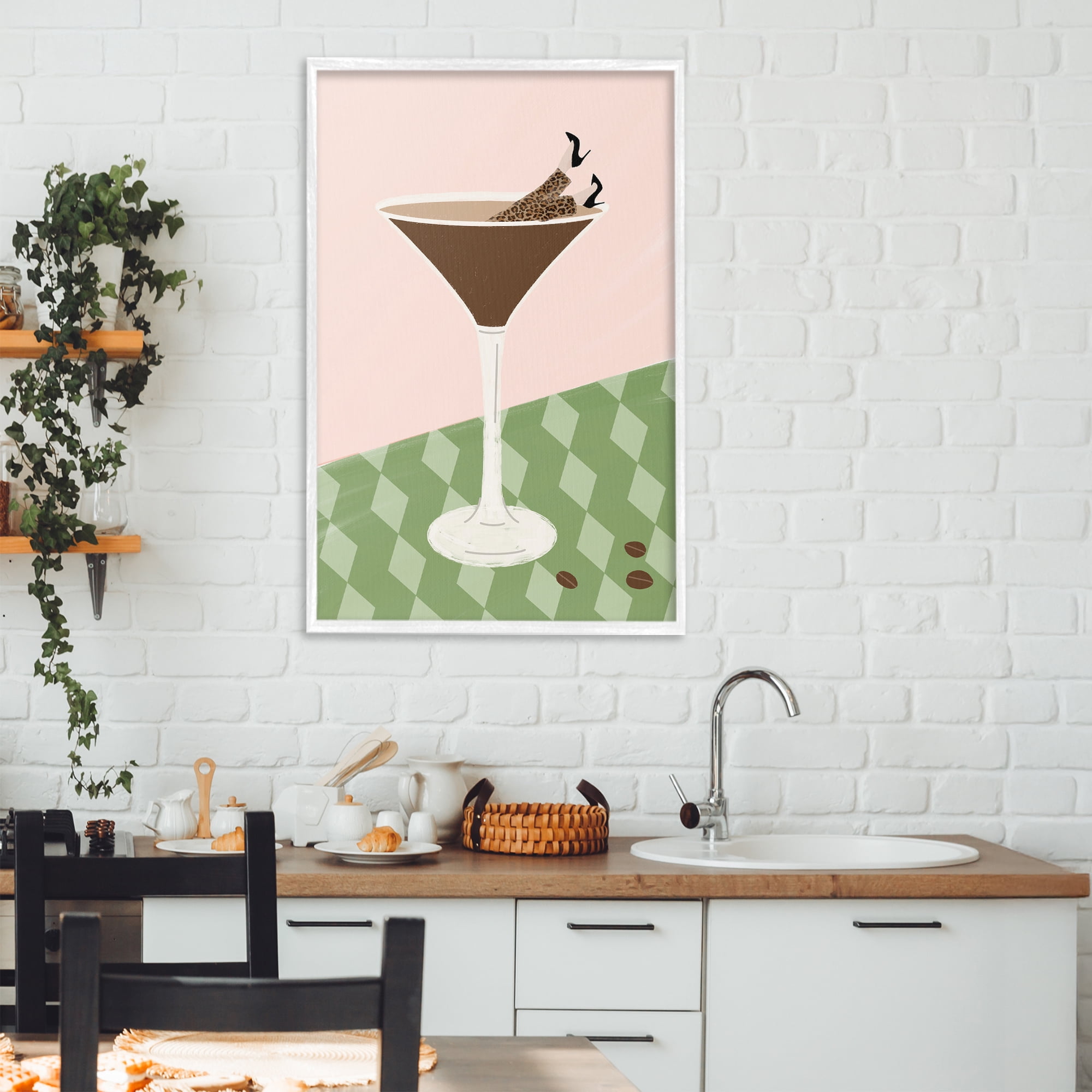 Stupell Industries Glam Martini Splash White Framed Giclee Art, design by Emily Navas