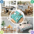thumbnail image 4 of Turquoise Christmas Tree Pattern Square Tablecloth,Waterproof Square Table Cover,Wipeable Spillproof Washable Table Cover for Home Kitchen Party Decor 52"x52"(132x132cm), 4 of 6