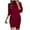 Rose Red, variant on Womens Neck Wrap Hem Sweatshirt Dress - Long Sleeve Loose Fit for Fall/Winter, Solid Color Pullover