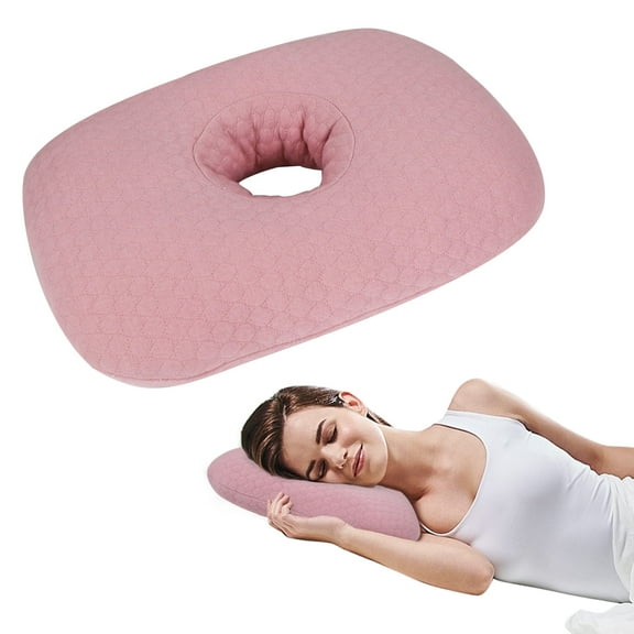 RoamReady Piercing Pillow, Perforated Ear Pillows with Ear Hole,Ear Piercing Pillow Ear Guard Inflammation Pressure Sores Pain Relief Sleeping Pillow for CNH Side Sleepers, Pink