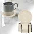 thumbnail image 2 of Hyrbek Placemat, Cotton Rope Woven Meal Mat Circular Cotton Thread Woven Cup Mat Pot Mat Kitchen Table Thickened Insulation Mat, 2 of 2
