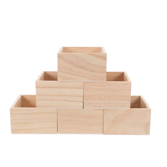 LOLIPPYY Light Yellow Unfinished Wood Storage Organizer for Home 8Pcs