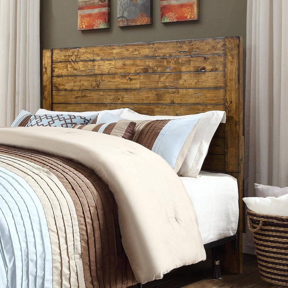 Better Homes and Gardens Bryant Full/Queen Solid Wood Headboard, Rustic Brown Finish Walmart