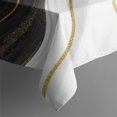 thumbnail image 3 of Black Marble Gold Wave Pattern Rectangle Tablecloth 60"x84",Waterproof Polyester Rectangle Table Cloth, Wipeable Spillproof Polyester Tablecloth for Dining, Camping, Indoor and Outdoor, 3 of 5