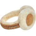 thumbnail image 3 of Orejeras acogedoras de piel de cordero y ante, diseño para mujer, en color beige o marrón, 3 of 4
