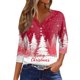 thumbnail image 2 of Fiudx Ofertas Del Día Blusa de Manga 3/4 Corta Estampada a La Moda para Mujer, Blusa Informal con Cuello Redondo, 2 of 5