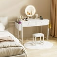 thumbnail image 5 of JEZWX 31.5" Vanity Desk with Mirror, Lights, Chair & Outlet, 5 of 8