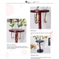 thumbnail image 2 of Florero de 3 tubos de vidrio, soporte de madera, maceta de vidrio de escritorio, decoración de oficina en casa (blanco), 2 of 5