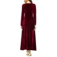 thumbnail image 5 of Robe en Velours pour Femmes Élégante, Col Rond Manches Longues Robe Noire Unie, 5 of 5