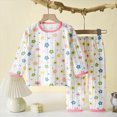thumbnail image 2 of TOWED22 Toddler Baby Girls Clothes Set Ruffle Knit Ribbed Long Sleeve T-Shirts Tops+Pants 2Pcs Outfits Fall Winter Clothes Size:1-2 Y,Color:Pink, 2 of 4