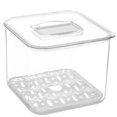 thumbnail image 1 of 1pc Bottom Filter Design Kitchen Storage Box Crisper Food Storage Box with Lid, 1 of 9