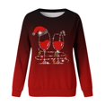 thumbnail image 4 of Gibobby Sudaderas de Navidad para mujer Sudadera de Navidad para mujer, divertido árbol de Navidad, camión, gráfico, cuello redondo, cómodo, ajuste holgado(Rojo,XG), 4 of 5