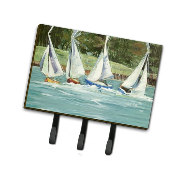 Carolines Treasures JMK1035TH68 Sailboats on the bay Leash or Key Holder Triple multicolor