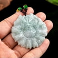 thumbnail image 3 of K-KED Natural Grade A Jade Jadeite Men Women Lucky Carved Nine Dragon Round Pendant, 3 of 7