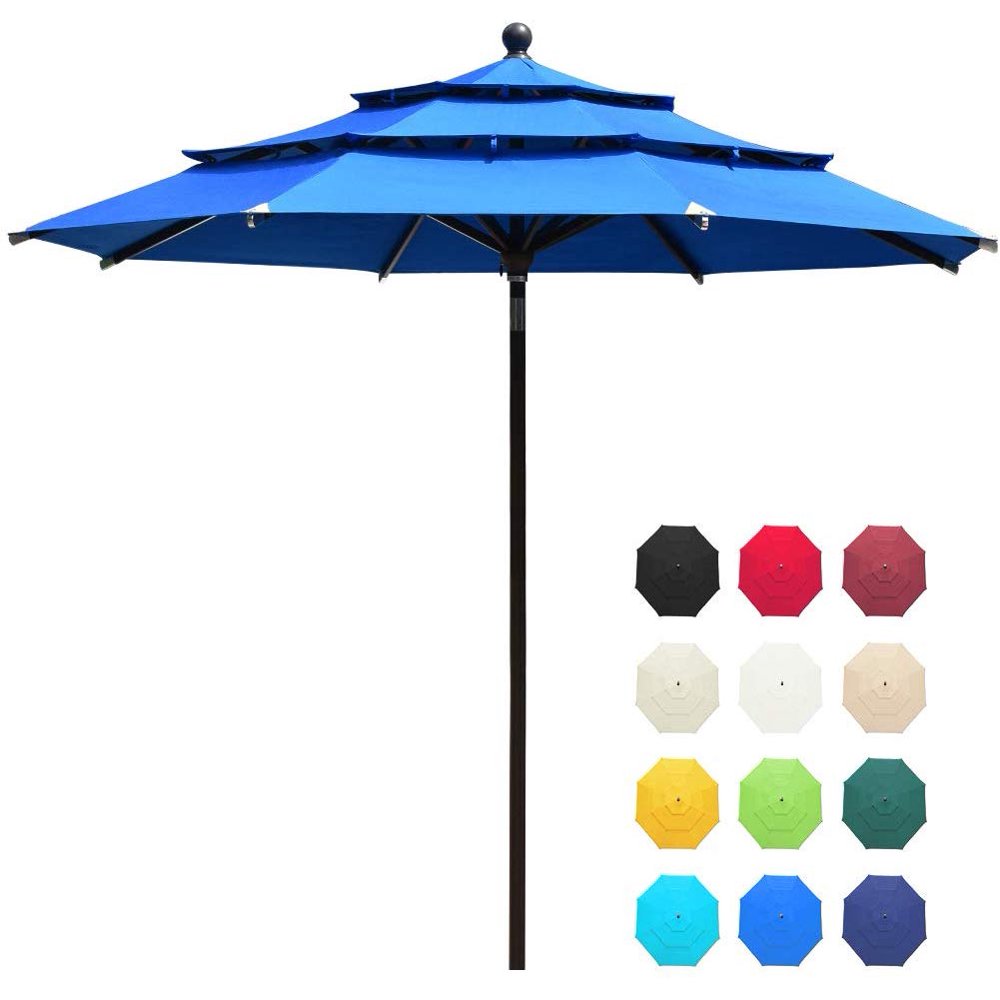 EliteShade Patio Umbrella Type Sunbrella 11ft 3 Tiers with Ventilation
