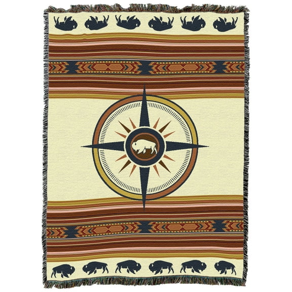 Pure Country Weavers Call of The Wild Clay Large Tapestry Throw Woven from Cotton - Made in The USA (72x54)