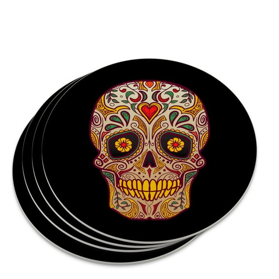 Skull Day of the Dead Southwestern Novelty Coaster Set