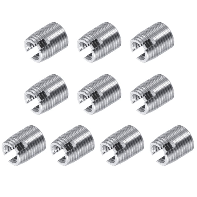 Unique Bargains M3 M5x6mm Threaded Inserts Carbon Steel Nickel Plated Silver 40 Pack