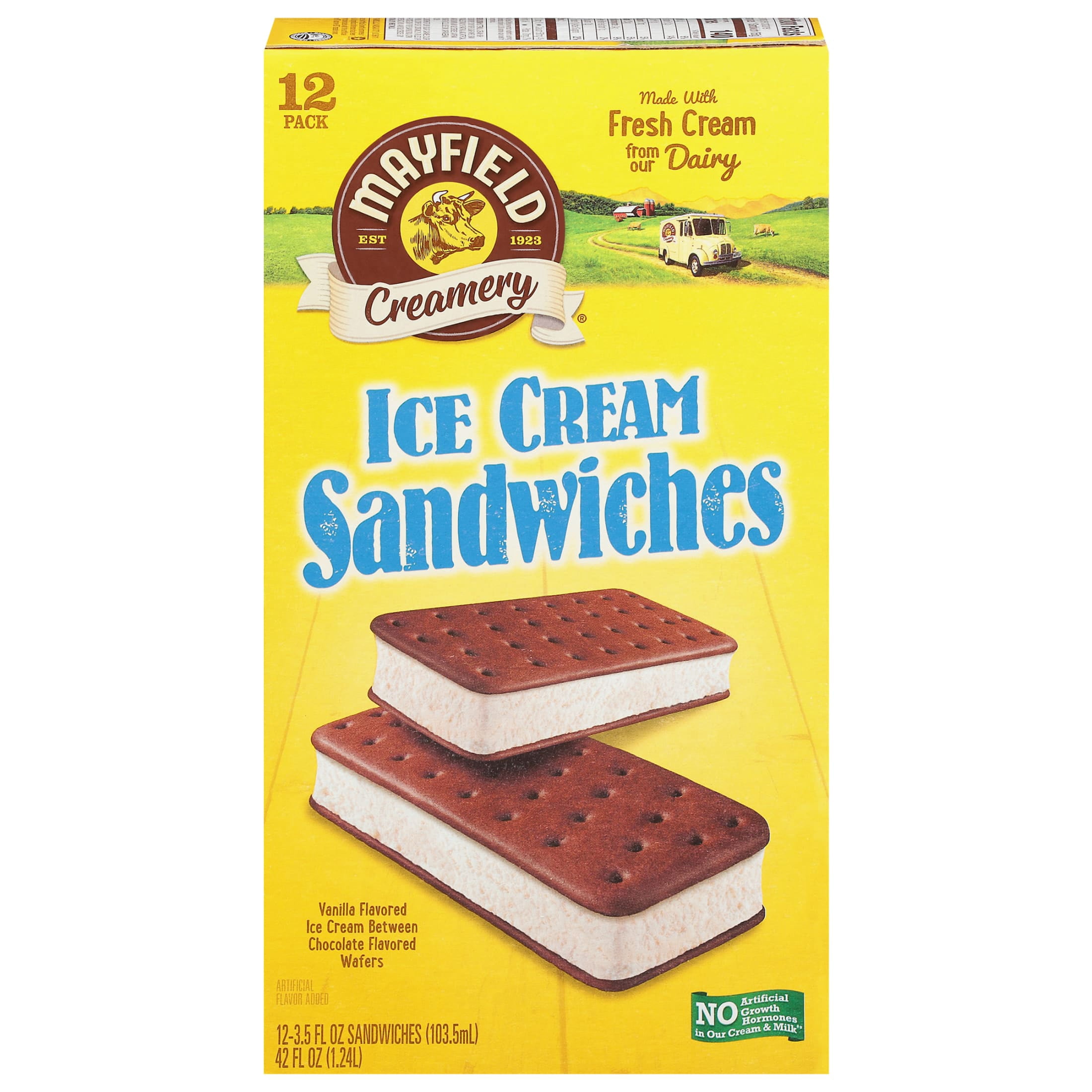 Mayfield Vanilla Ice Cream Sandwiches - 3.5 Fl Oz (Pack of 12)