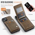 thumbnail image 4 of ELEHOLD Case for iPhone 15 Plus, Magnetic Wallet RFID Blocking Case,Leather Flip Cover with Card Holder,Coffee, 4 of 11