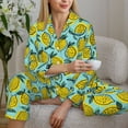 thumbnail image 4 of Goofa Lemon1 Printed Women’s 2 Piece Pajama Set Super,Pajamas Women's Long Sleeve Sleepwear Soft Button Down Loungewear Pjs Lounge Set Nightwear-Large, 4 of 9