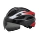 thumbnail image 2 of Casco de bicicleta Casco de bicicleta de carretera ajuste ajustable al aire libre con visera desmontable para hombres mujeres equipo de ciclismo casco negro rojo, 2 of 8