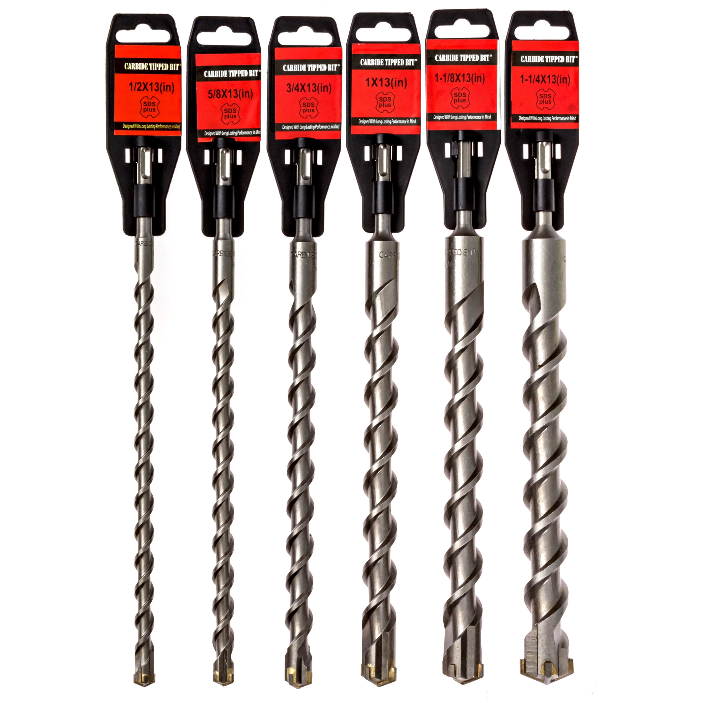 6 Piece Carbide Tipped Masonry Drill Bit Set SDS Plus